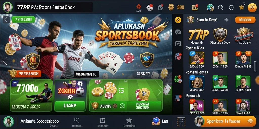 Tampilan gameplay sportsbook di aplikasi 77RP.