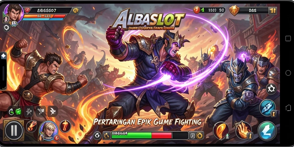 Gameplay Fighting epik di ALBASLOT, seru dan menegangkan.