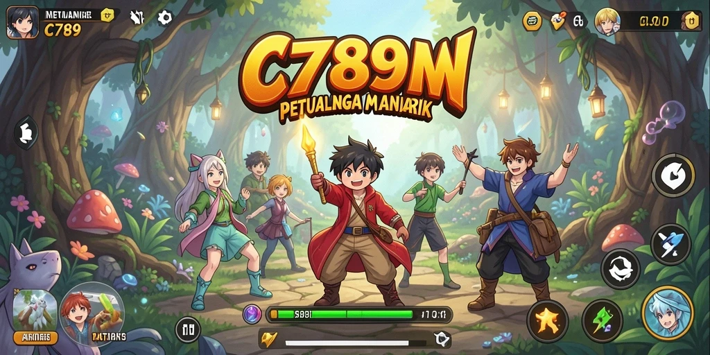 Tangkapan layar gameplay C789 yang menampilkan pertarungan seru dan karakter Anime.