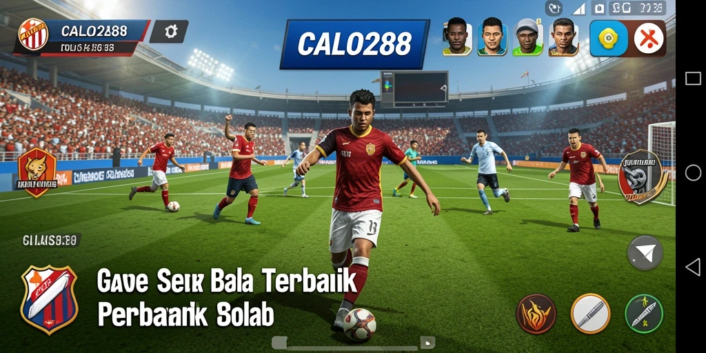 Tangkapan layar utama CALO288 menampilkan aksi sepak bola yang mendebarkan.
