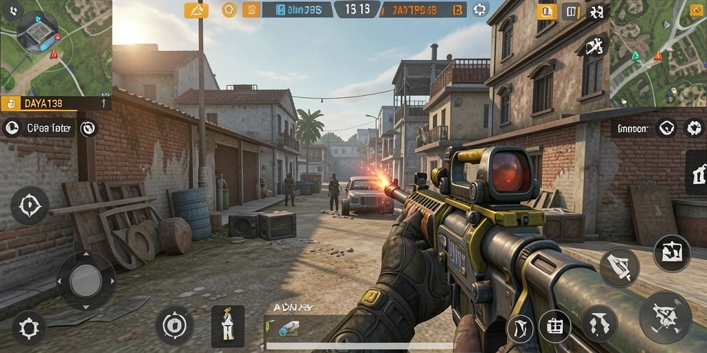 Screenshot gameplay DAYA138 dengan aksi menegangkan di medan perang.