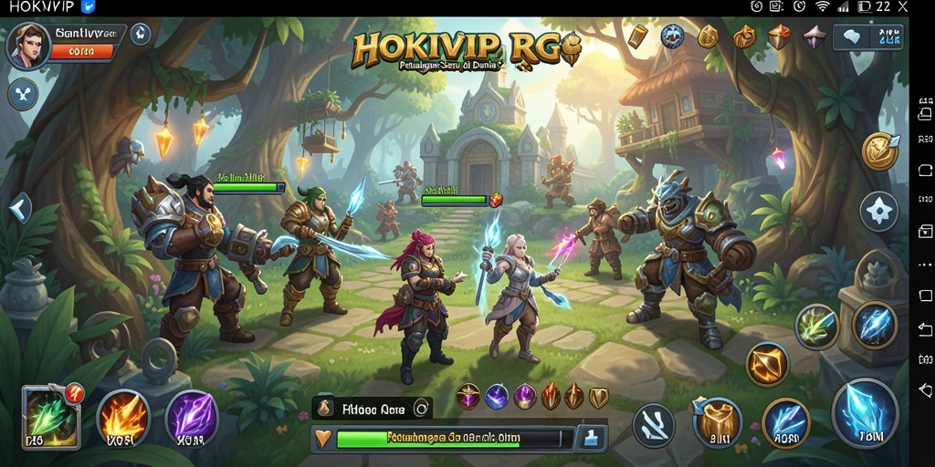 Gameplay seru HOKIVIP dengan pertempuran RPG yang intens.