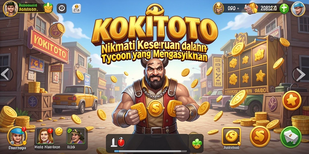 Screenshot utama KOKITOTO menunjukkan gameplay Tycoon yang menarik.