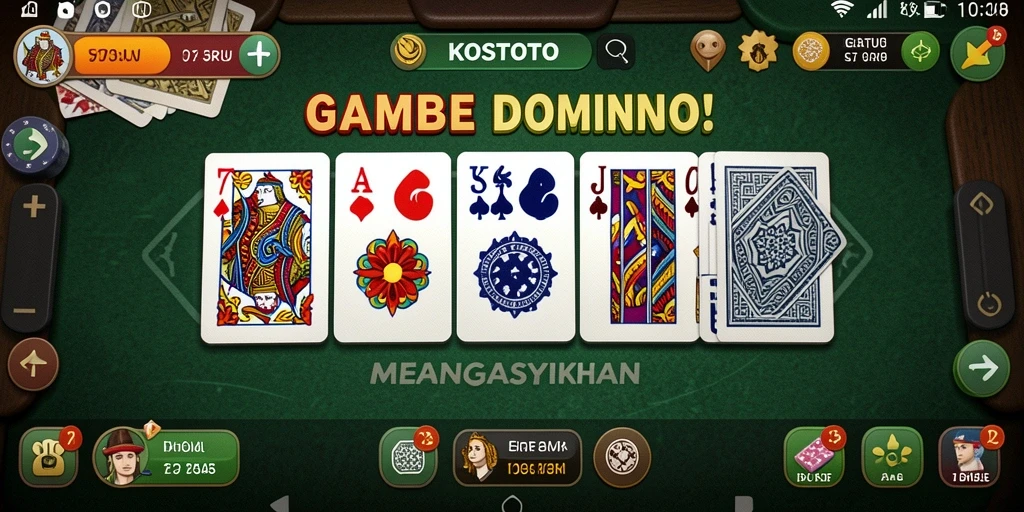 Screenshot KOSTOTO menampilkan momen seru dalam permainan Domino.
