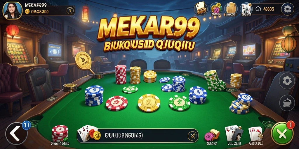 Tampilan gameplay seru dalam MEKAR99 saat bermain QiuQiu.