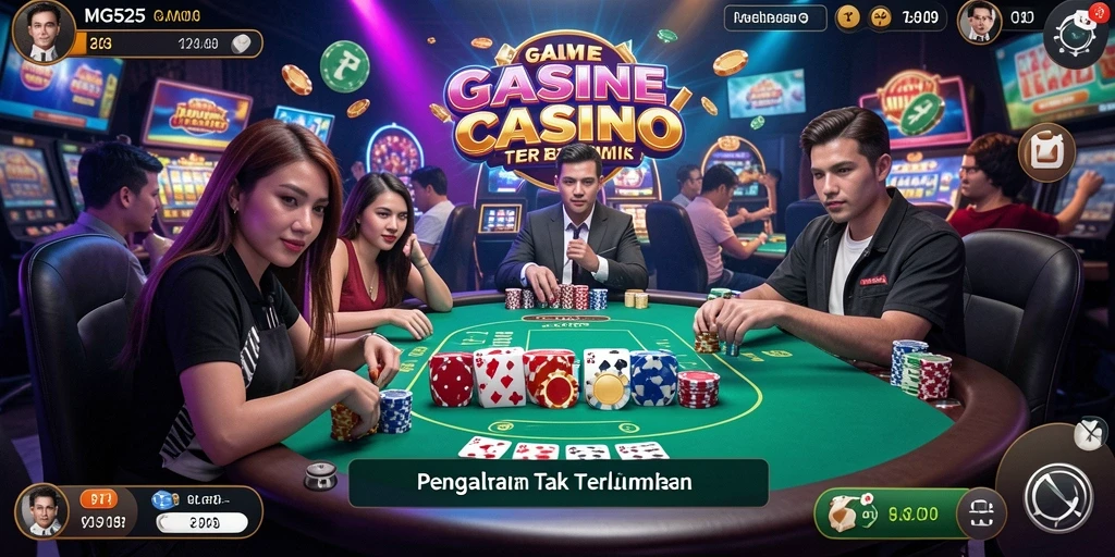 Screenshot gameplay Live Casino yang menarik dan interaktif dalam MG525.