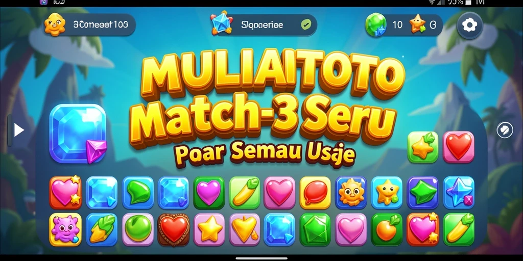 Screenshot menampilkan gameplay seru dari MULIATOTO Match-3.