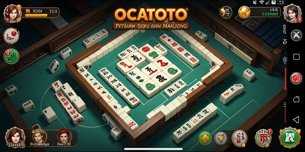 Screenshot gameplay OCATOTO menampilkan tantangan menarik dalam permainan Mahjong.