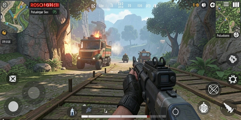Tampilan gameplay seru dari ROSOHOKI dengan aksi mendebarkan.