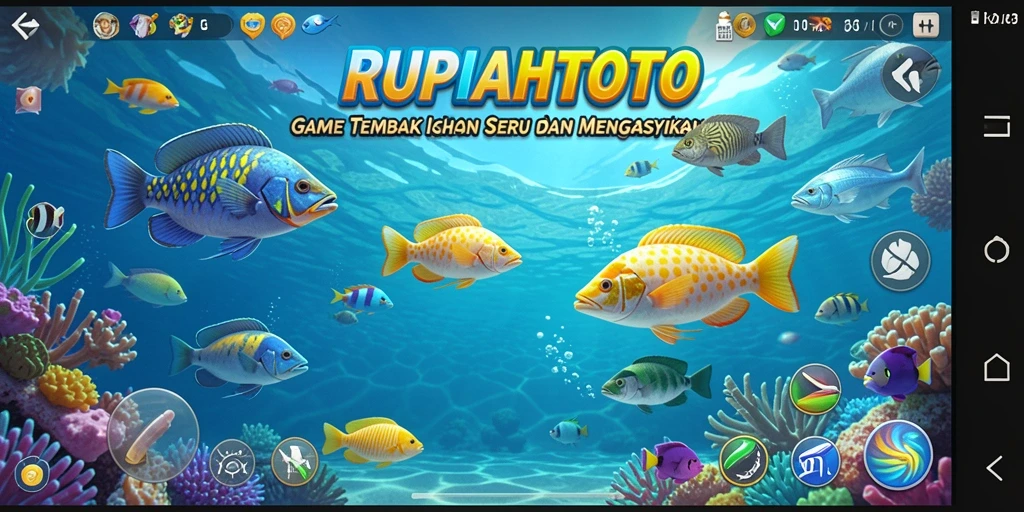 Screenshot gameplay RUPIAHTOTO yang penuh aksi tembak ikan.