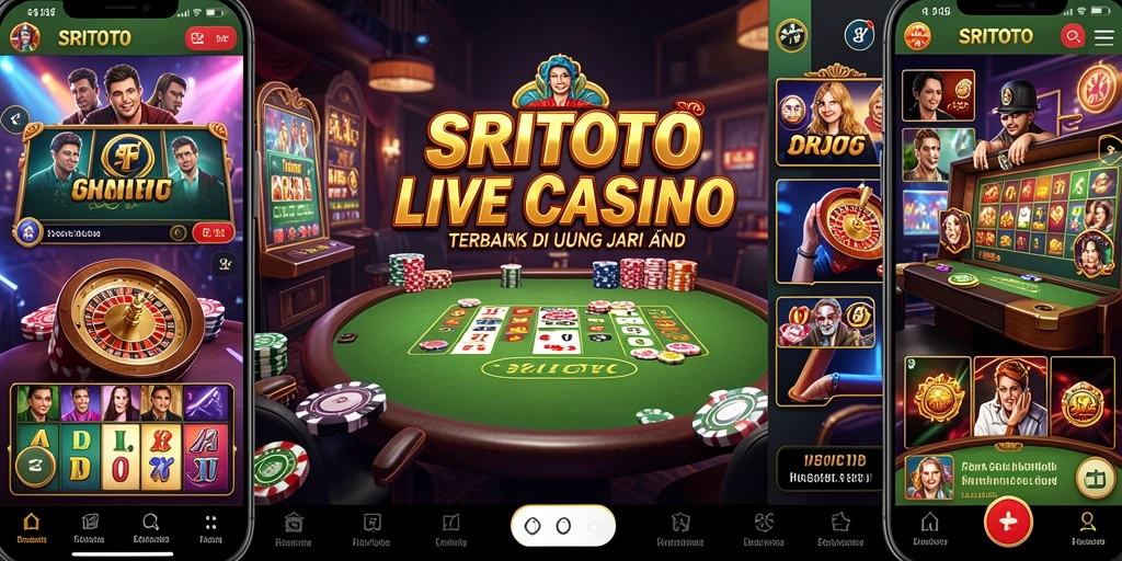 Screenshot SRITOTO menampilkan dealer profesional dalam aksi di permainan Live Casino.