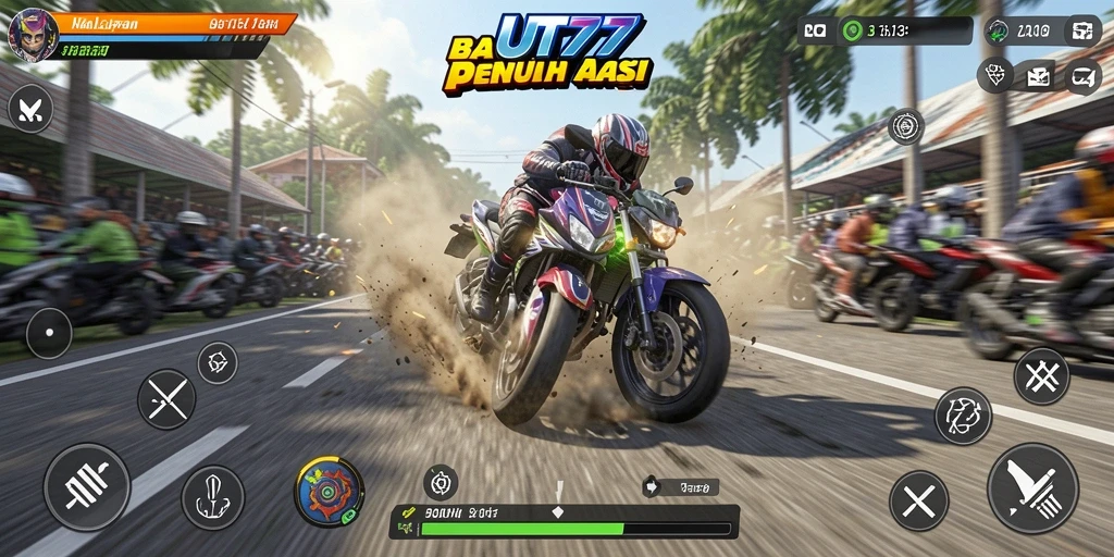 Gameplay seru balapan motor di UT77 dengan grafis menakjubkan.